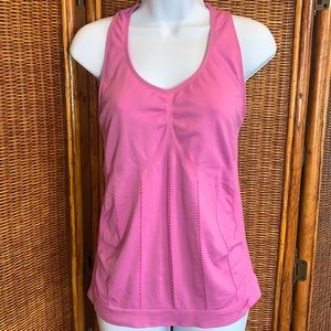 New Balance pink seamless racer back tank top with built in bra